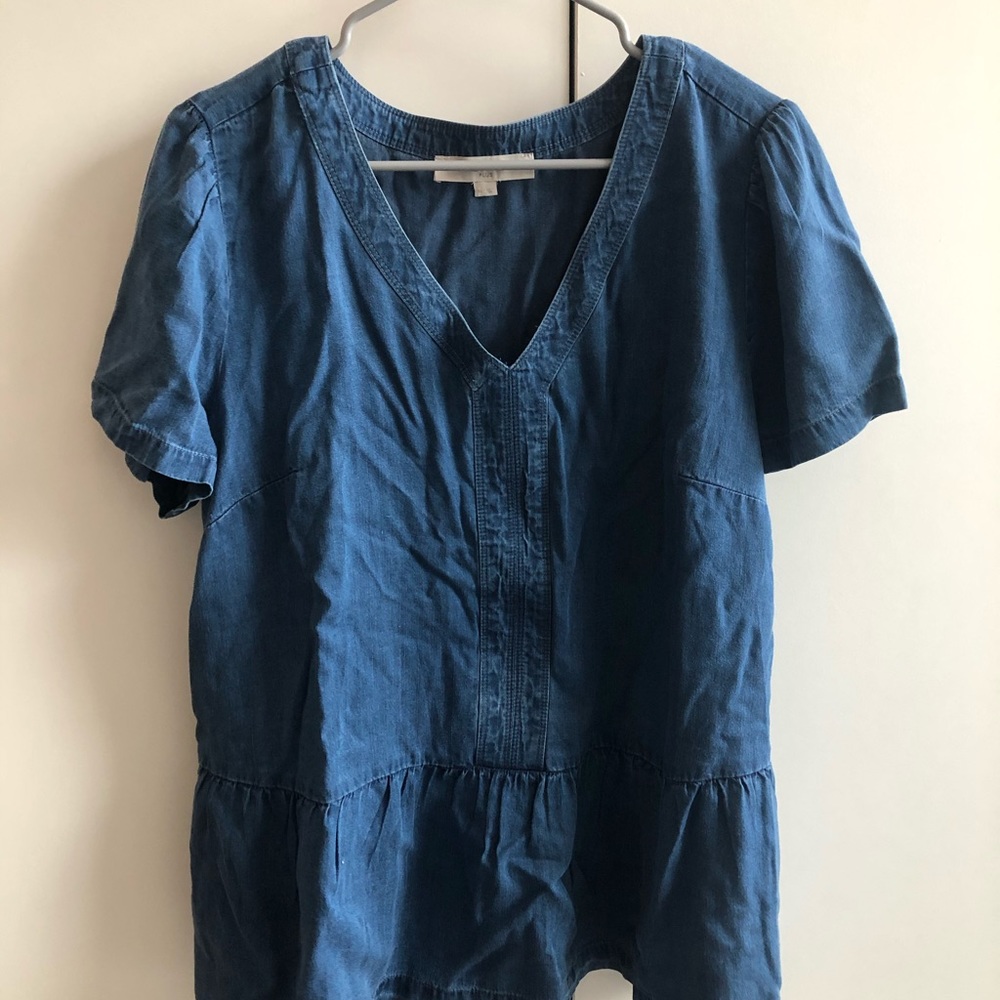 LOFT Denim peplum top